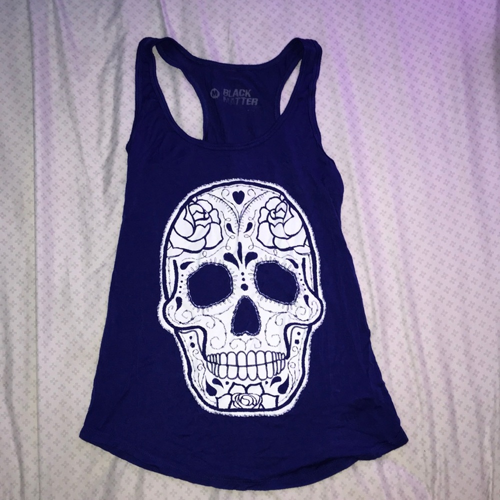 Blue skull tank top